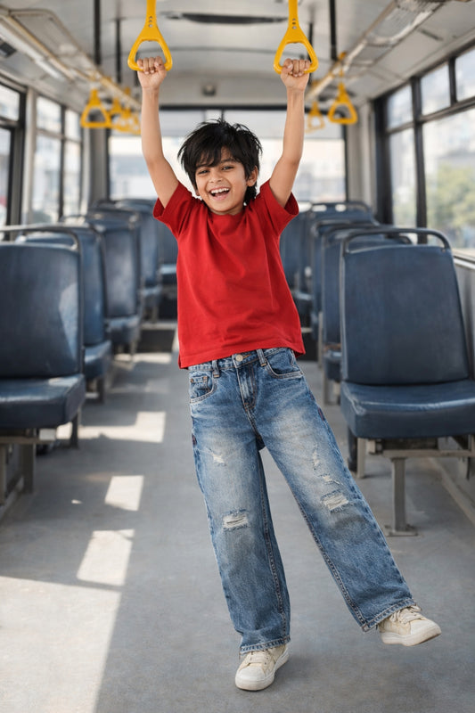 Boys Blue Denim Dad Fit Jeans