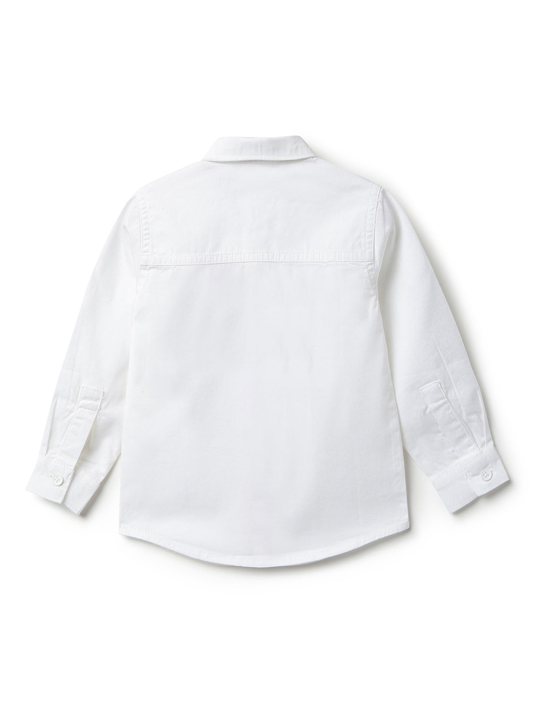 Boys Cotton White Shirt With Blue Denim Washed Baggy Fit Jeans