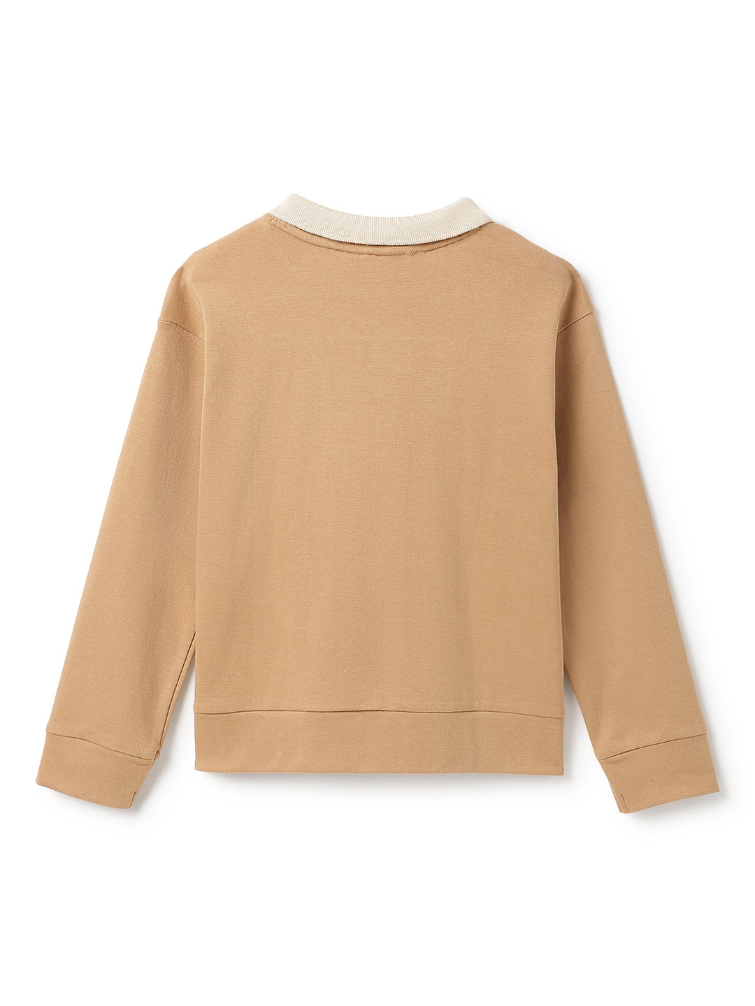 Boys Cotton Brown Solid Polo T-Shirt