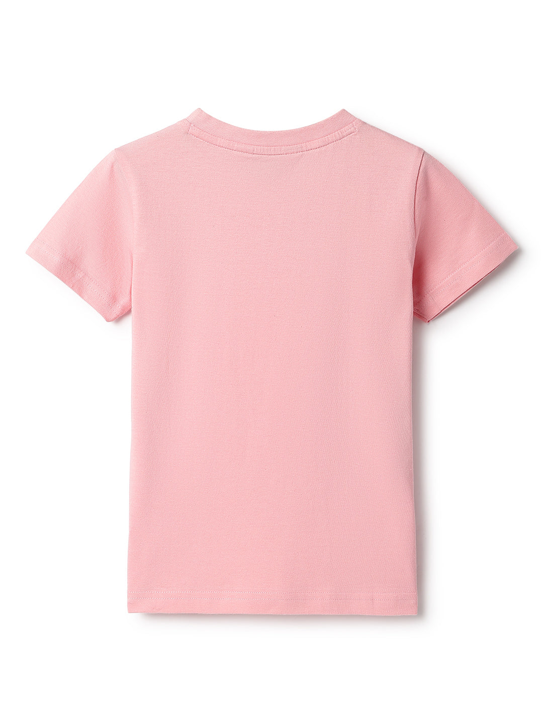 Boys Pink Cotton Solid T-Shirt