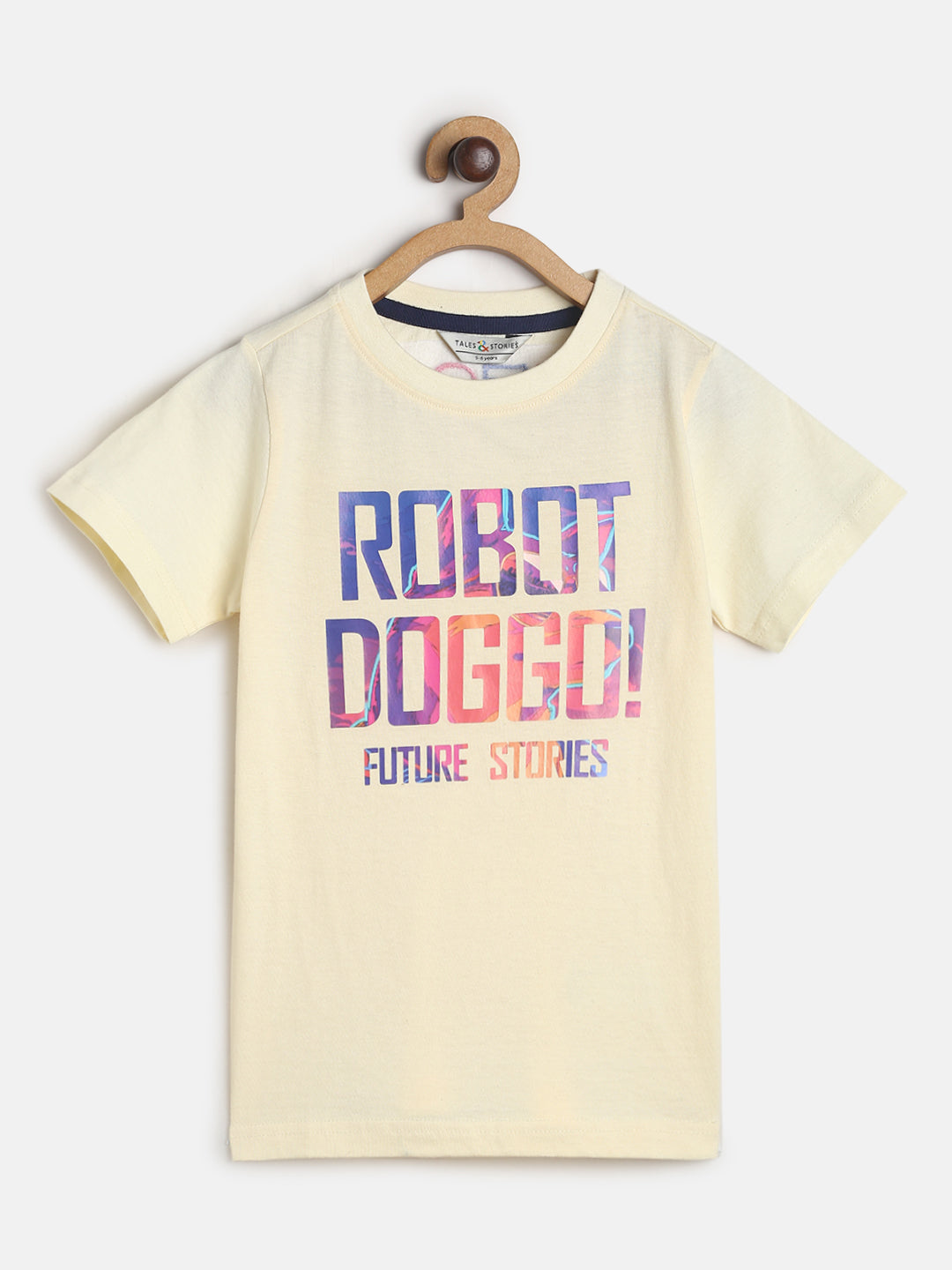 Boys Beige T-Shirts and Blue Jeans Clothing Set
