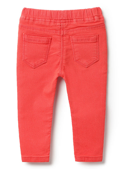 Girls Lycra Red Ankle Length Jengging