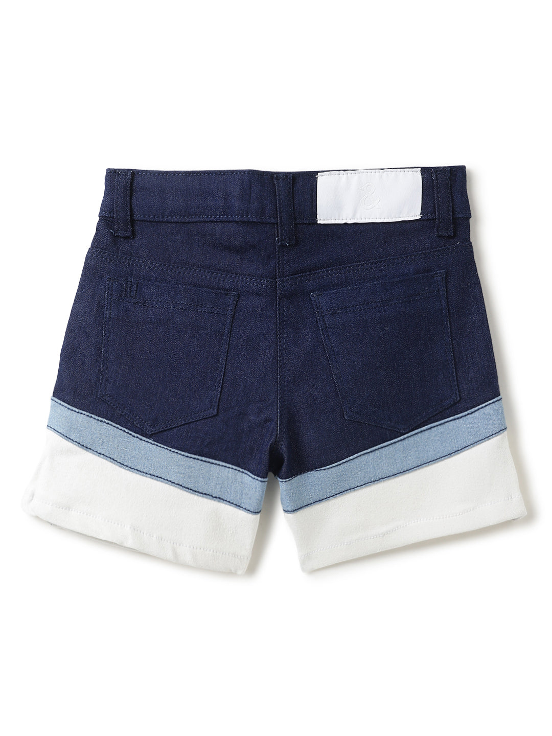 Girls Dark Blue Solid Lycra Shorts