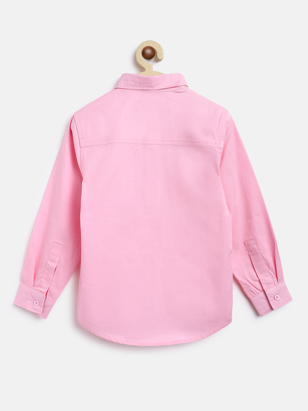 Boys Cotton Pink Shirt With Blue Denim Washed Baggy Fit Jeans