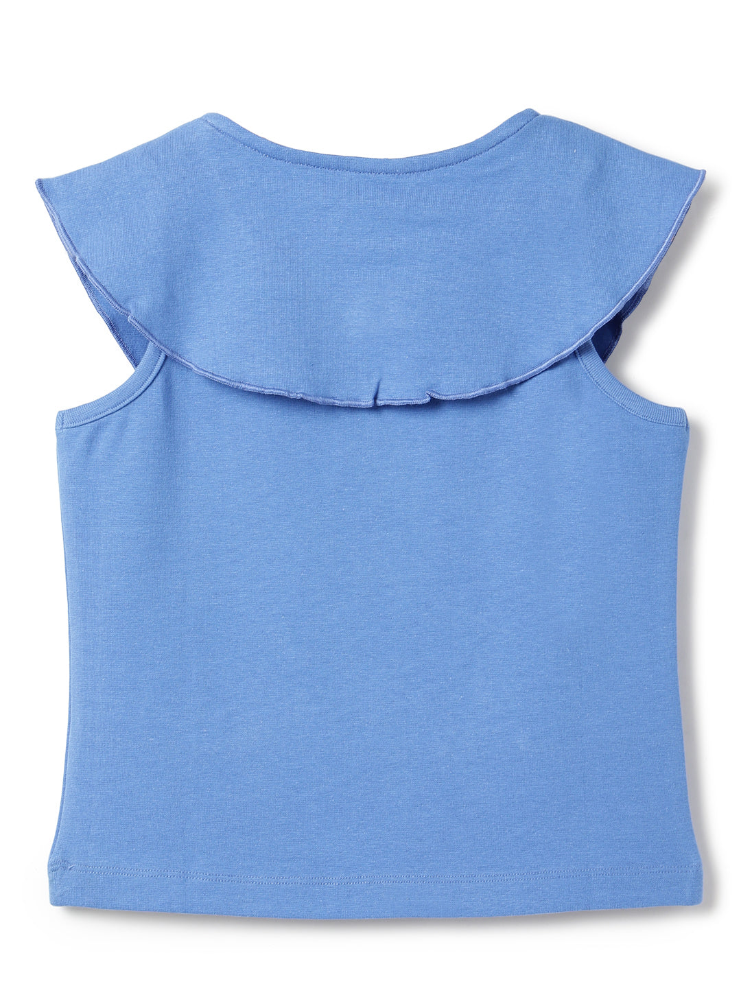 Girls Blue Embroidered Crop Top