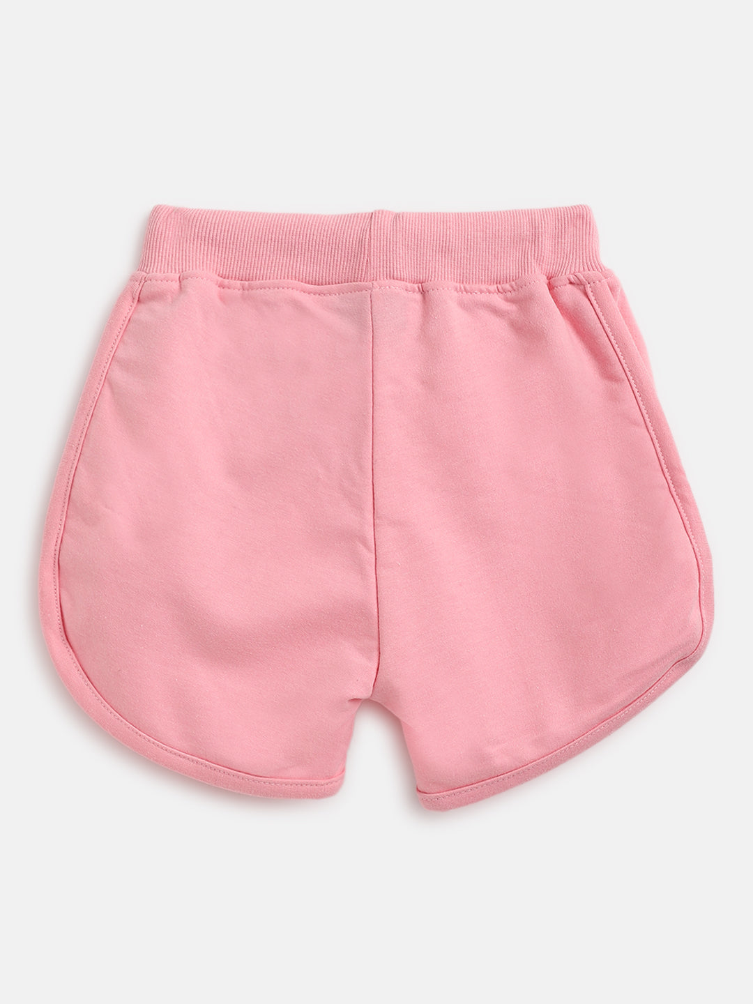 Girls Pink Cotton Shorts