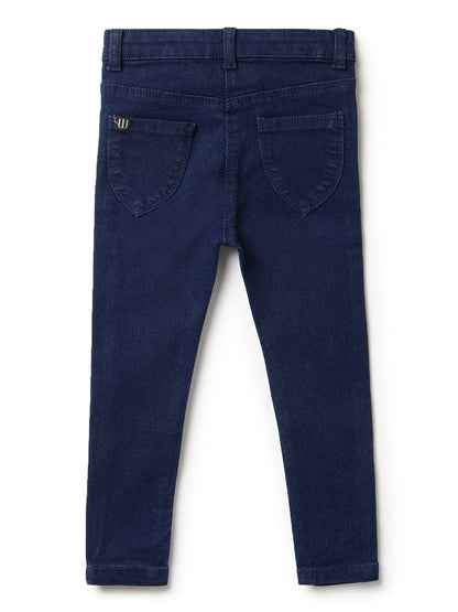 Girls Dark Blue Slim Fit Jeans