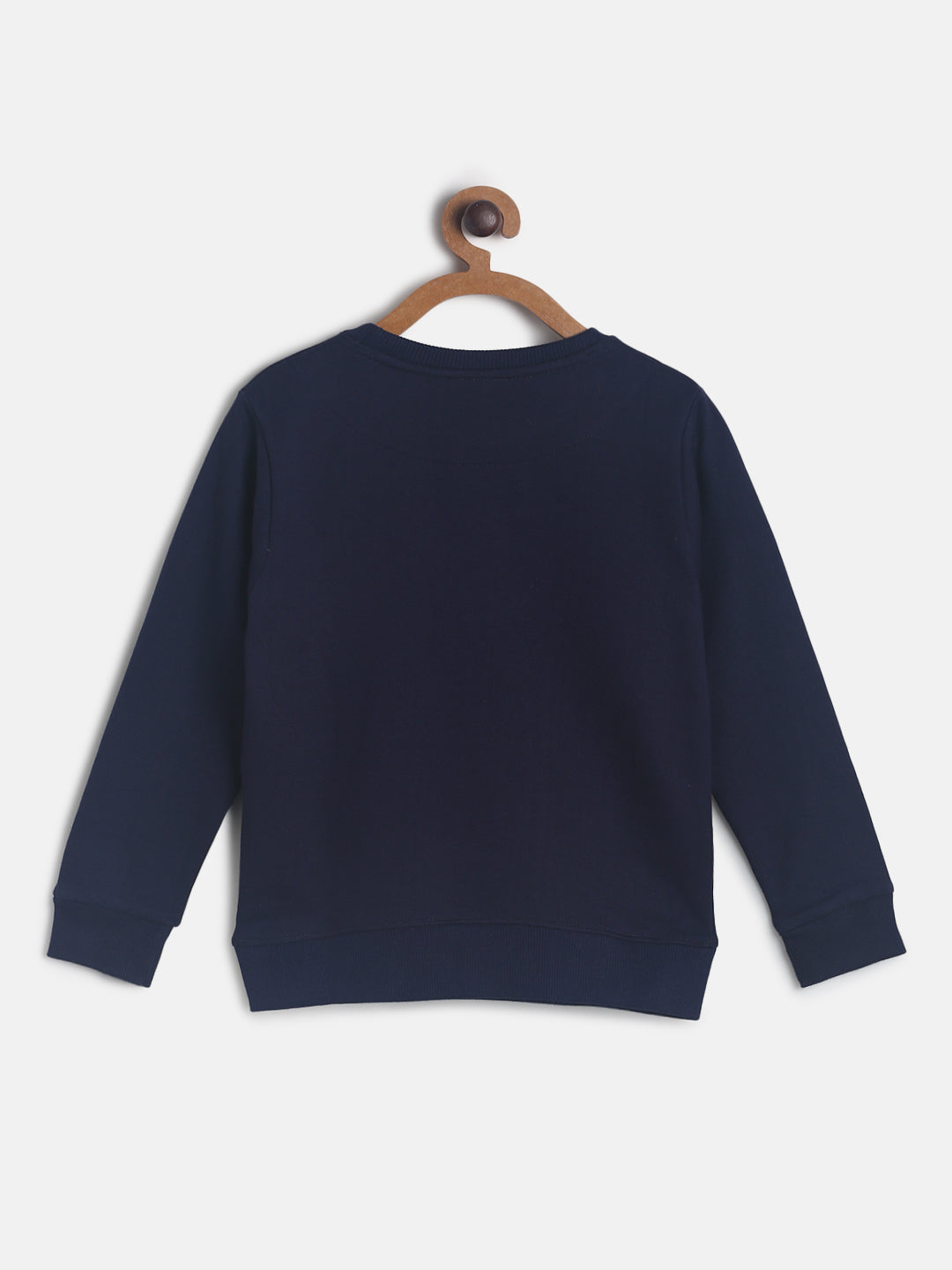 Boys Navy Blue Cotton Embroidered Sweatshirt