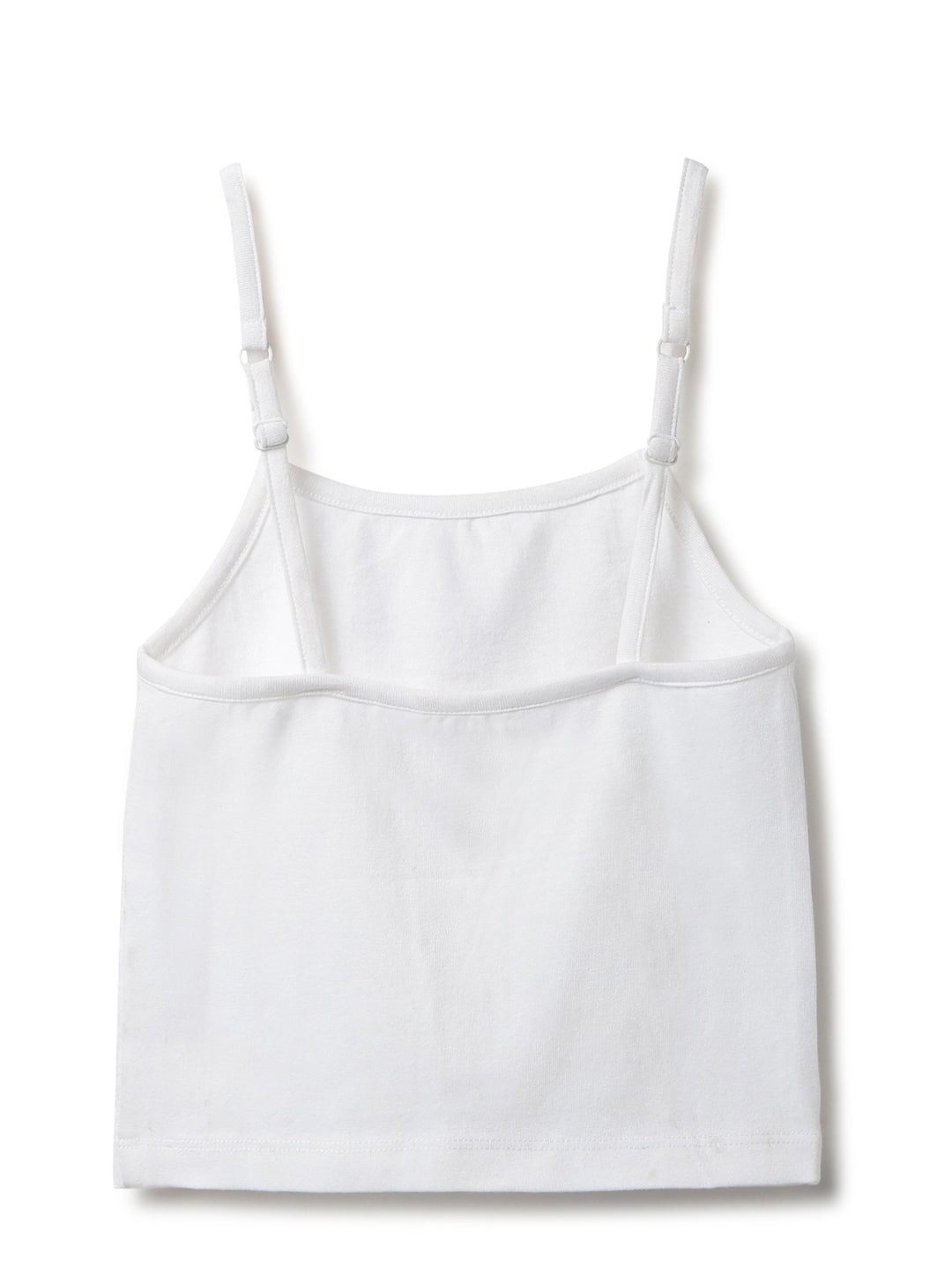 Girls White Lycra Regular Fit Spaghetti Sleeve Solid Camisole