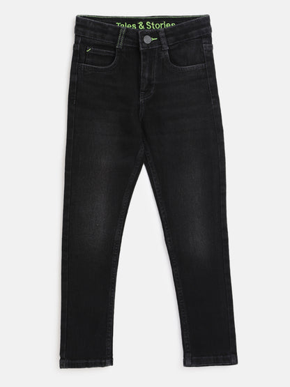 Boys Blue & Black Denim Slim Fit Stretchable Jeans (Pack of 2)