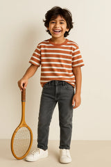 Boys Charcoal Grey Casual Jeans