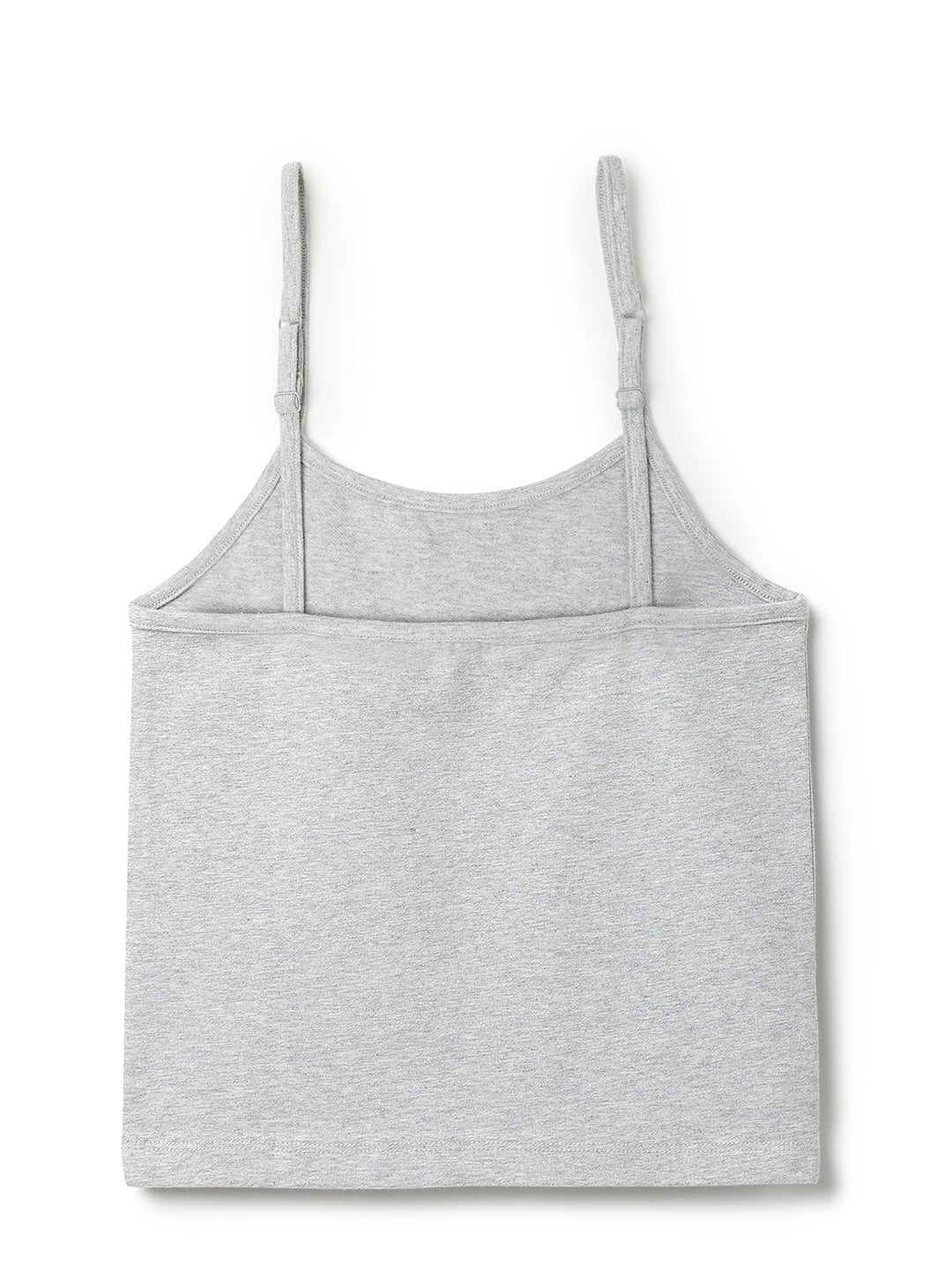 Girls Grey Lycra Regular Fit Spaghetti Sleeve Solid Camisole
