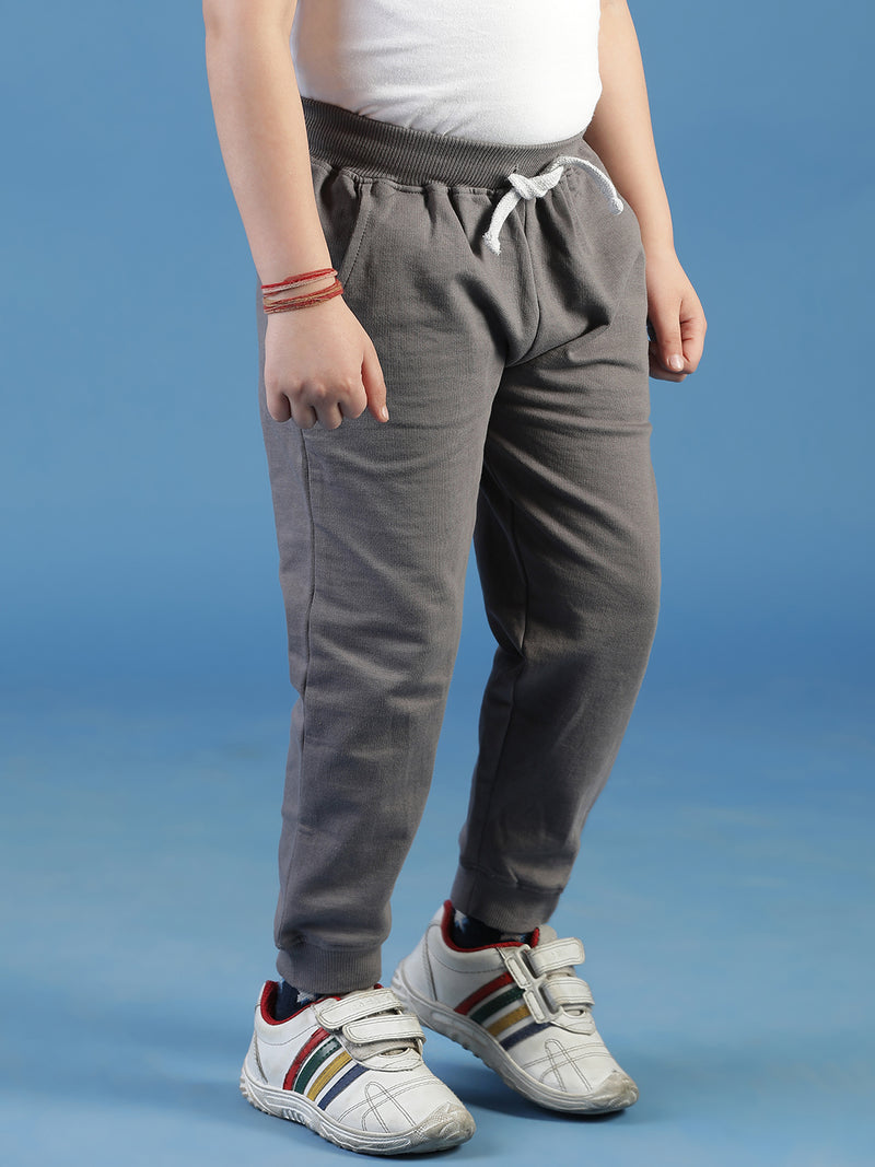 Boys Cotton Grey Joggers