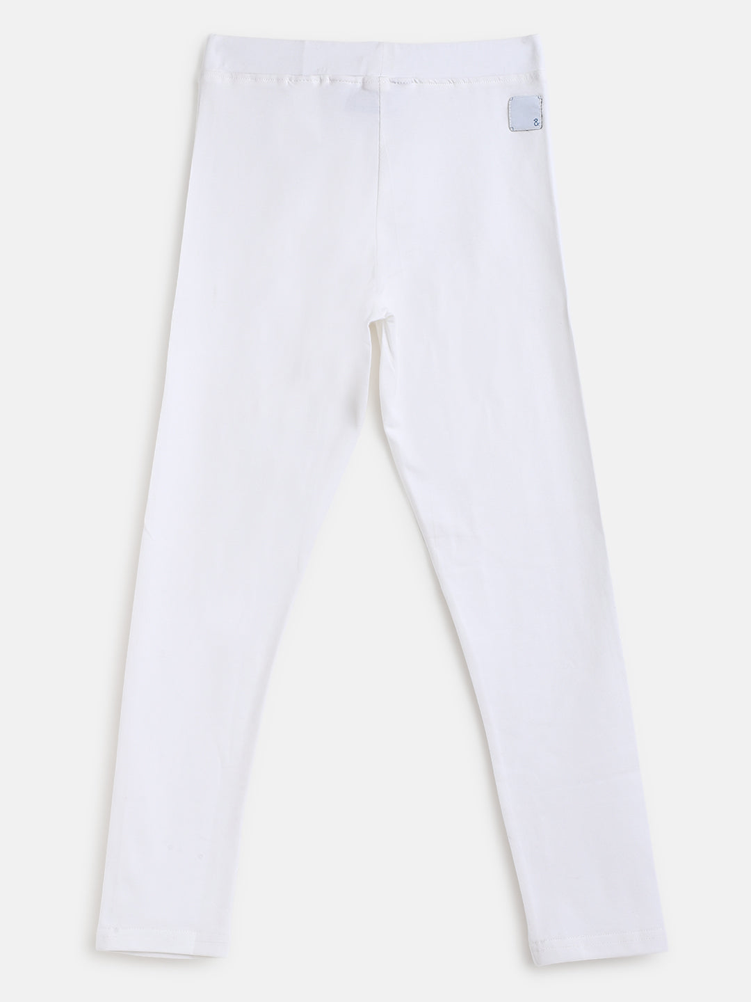 Girls Slim Fit White Legging