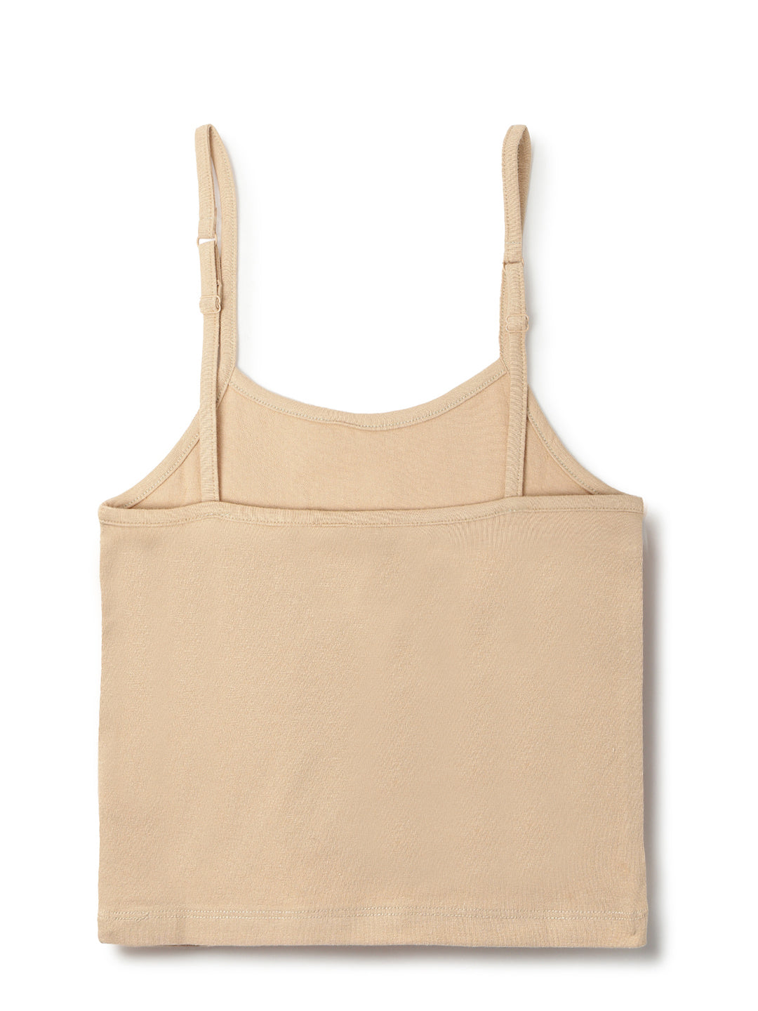 Girls Beige Lycra Regular Fit Spaghetti Sleeve Solid Camisole
