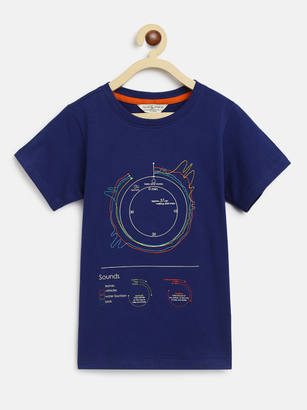 Boys Navy Blue T-Shirts and Yellow Shorts Clothing Set