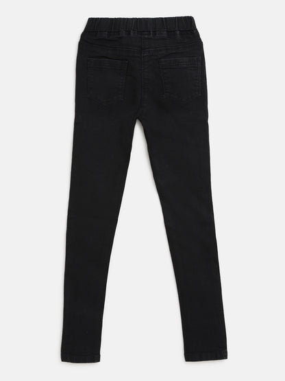 Girls Black Skinny Fit Jeggings