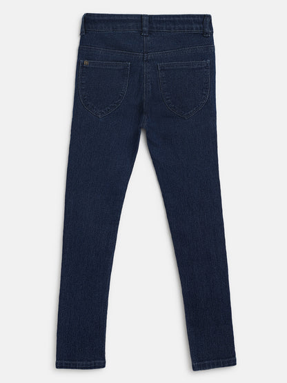 Girls Dark Blue Slim Fit Jeans