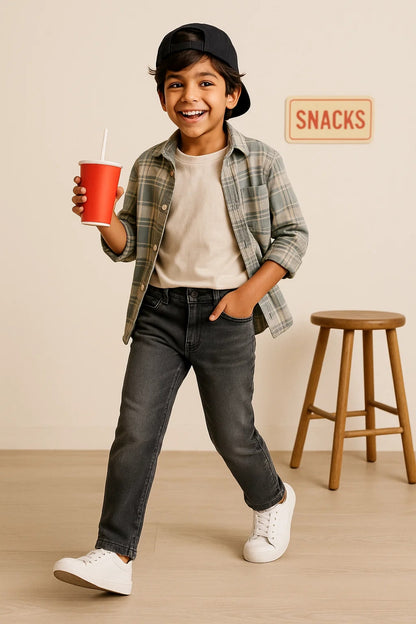 BOYS BLACK CASUAL JEANS