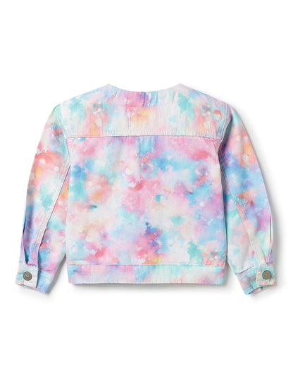 Girls Multi-Color Cotton Tie & Dye Jacket