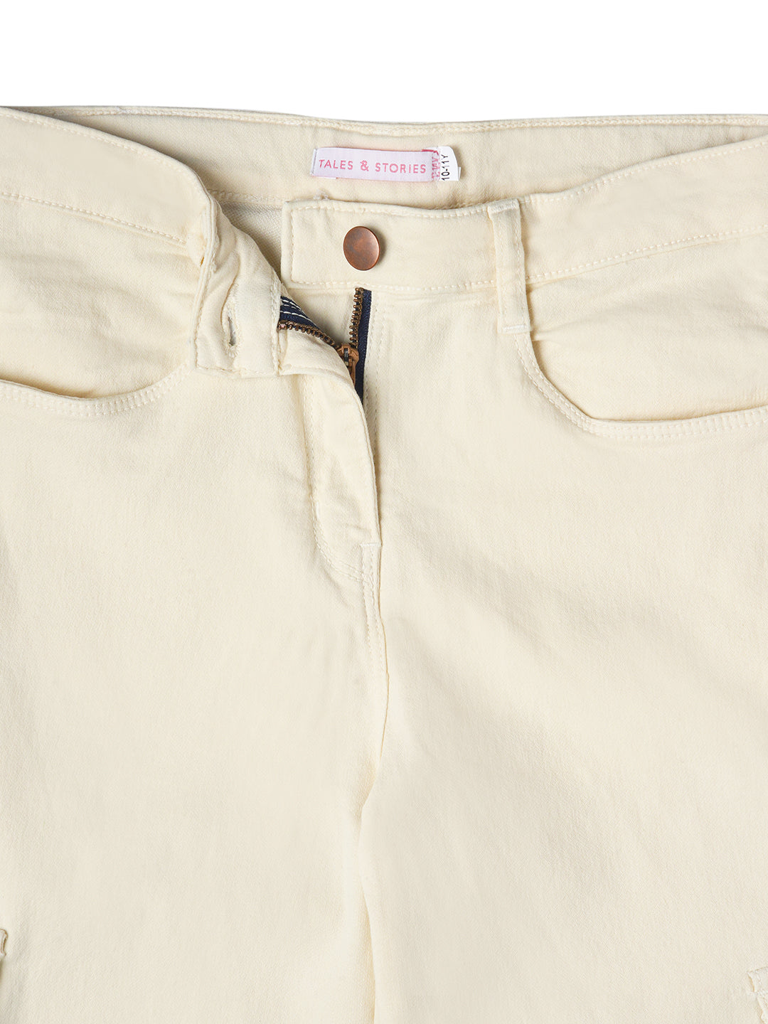 Girls White Cargo Pants