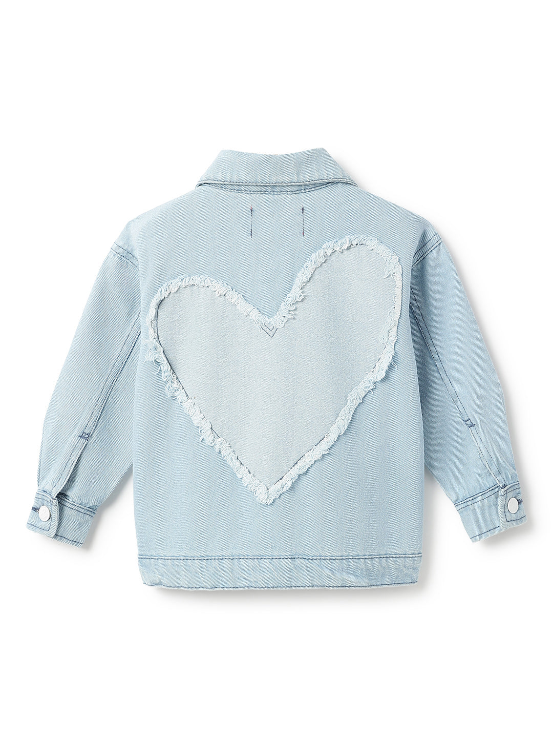 Girls Denim Cotton Light Blue Washed Jacket