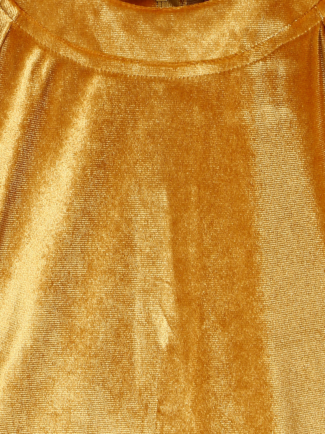 Girls Golden Half Sleeve Bodycon Fit Solid Dress