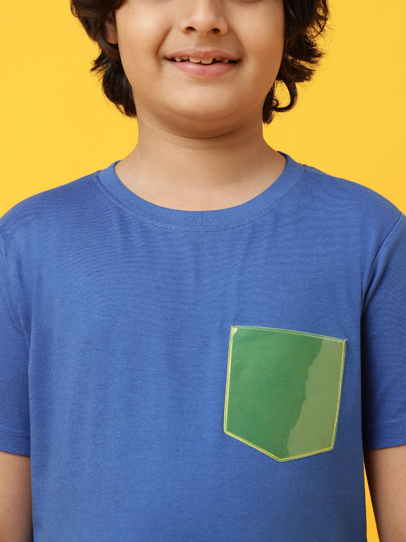 Boys Blue Cotton printed T shirt