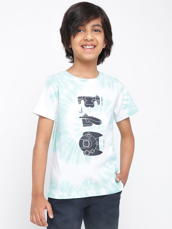 Boys Blue Cotton Printed T shirt