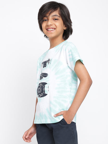 Boys Blue Cotton Printed T shirt