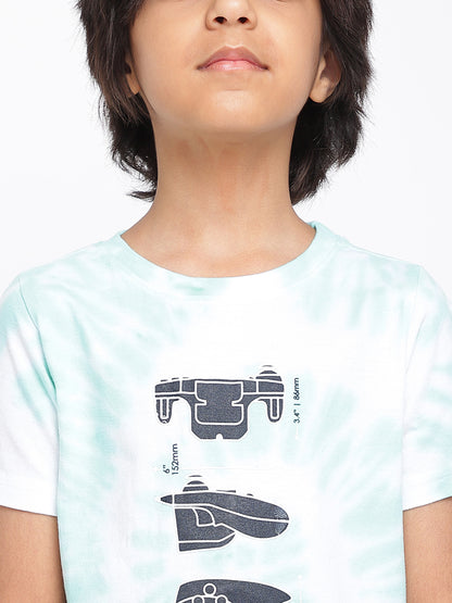 Boys Blue Cotton Printed T shirt
