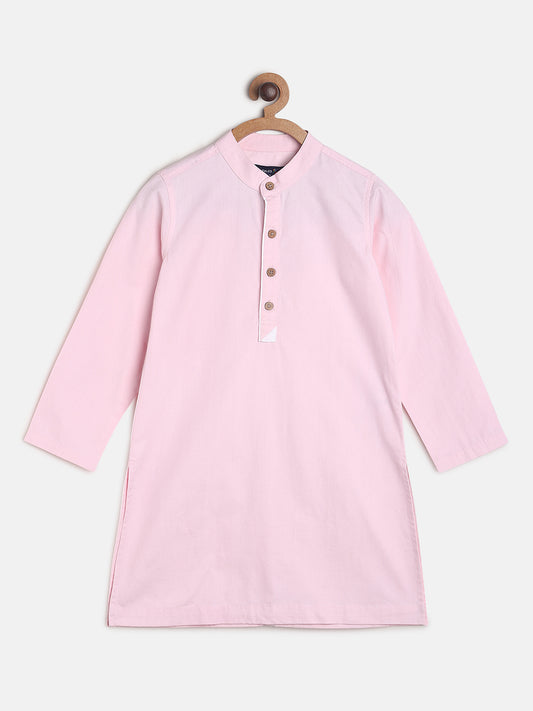 Boys Pink Cotton Kurta