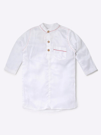 Boys White Cotton Kurta