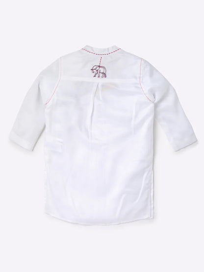 Boys White Cotton Kurta