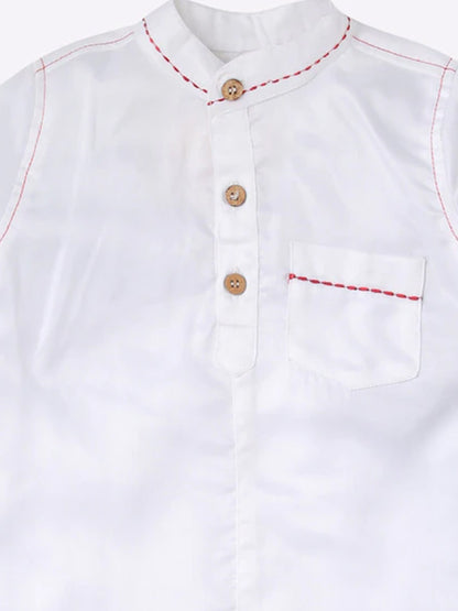 Boys White Cotton Kurta