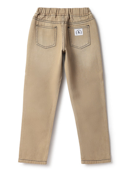 Boys Khakhi Cotton Washed Balloon fit Trouser