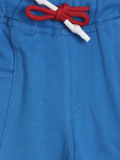 Boys Cotton Solid Royal Blue Regular Fit Bermuda Shorts