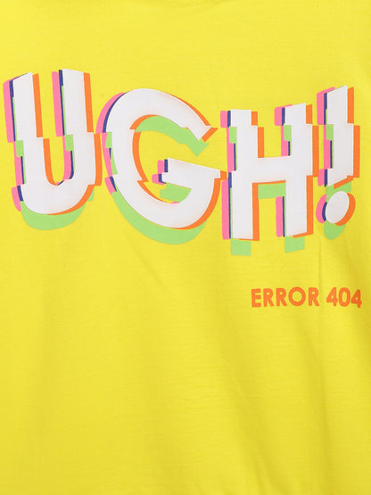 Girls Yellow Printed Sweatshirt