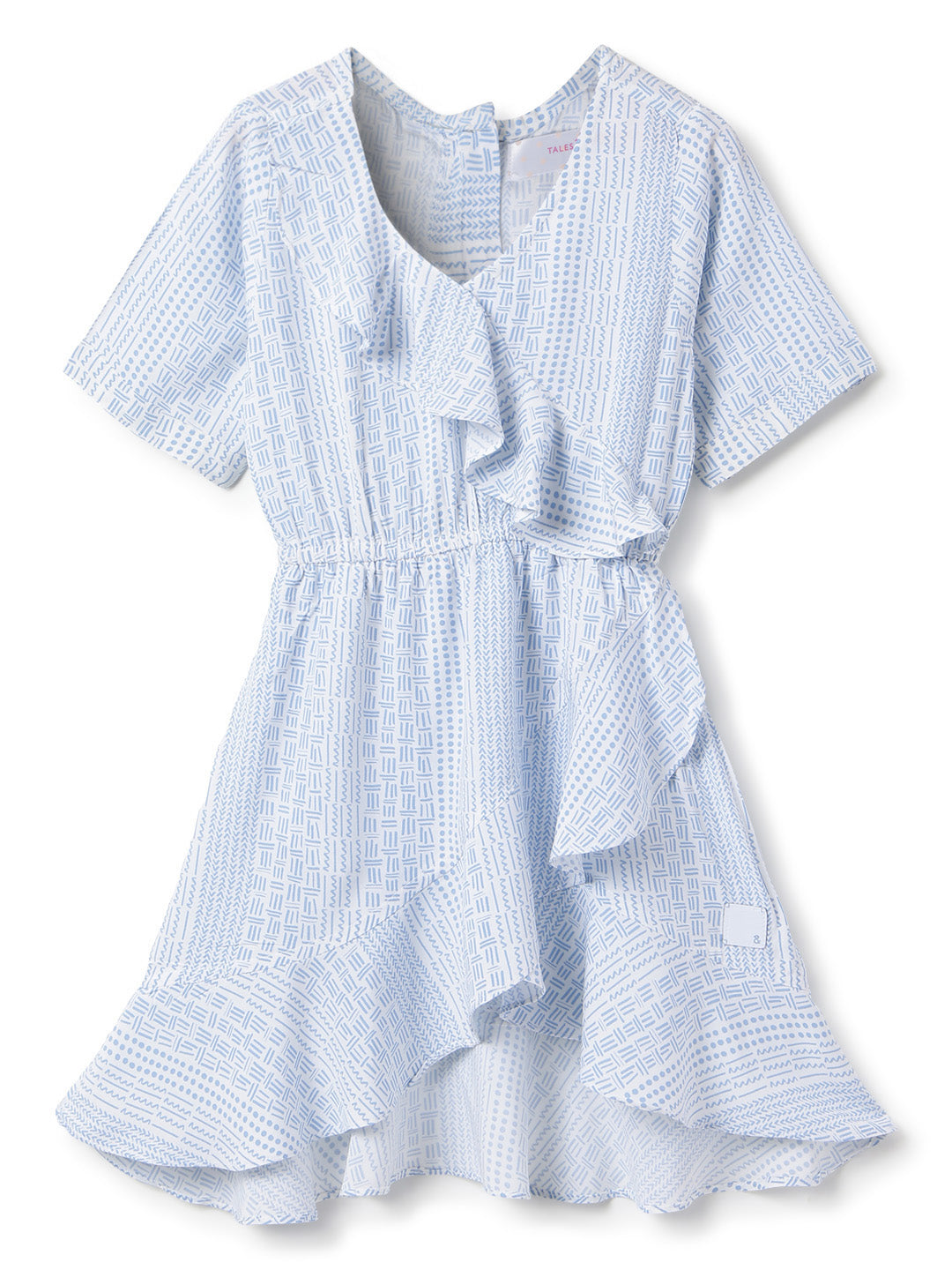 Girls Blue Overall Print Dress