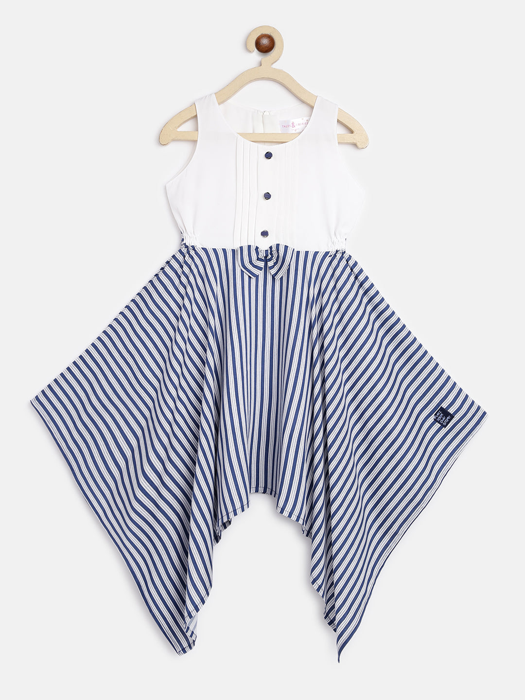 Girls Striped Casual Dress With Hat