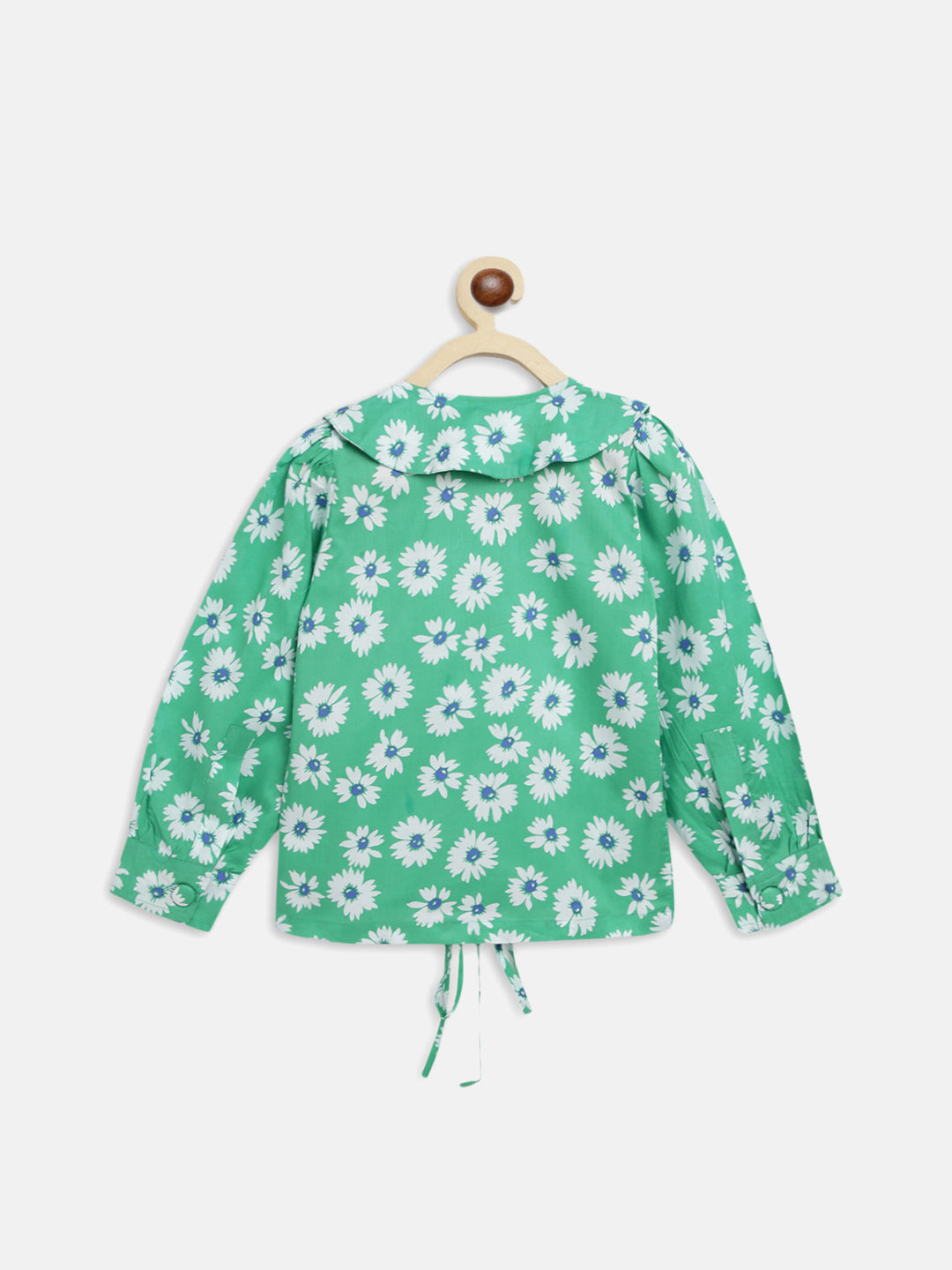 Girls Green Printed Top