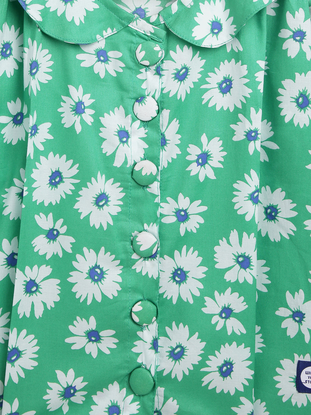 Girls Green Printed Top