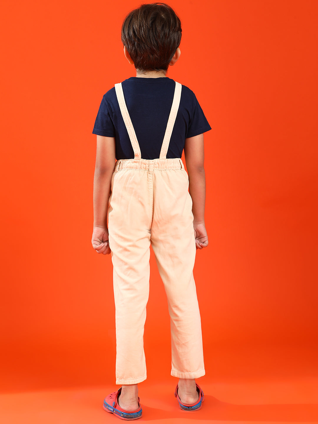 Boys Blue Regular Fit 100% Cotton Solid Dungaree