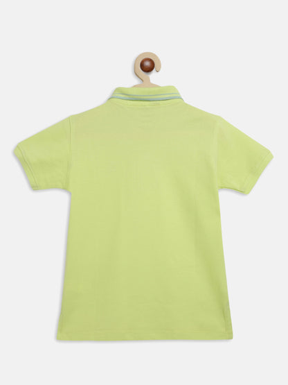 Boys Green Polo Cotton T-Shirt