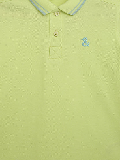 Boys Green Polo Cotton T-Shirt