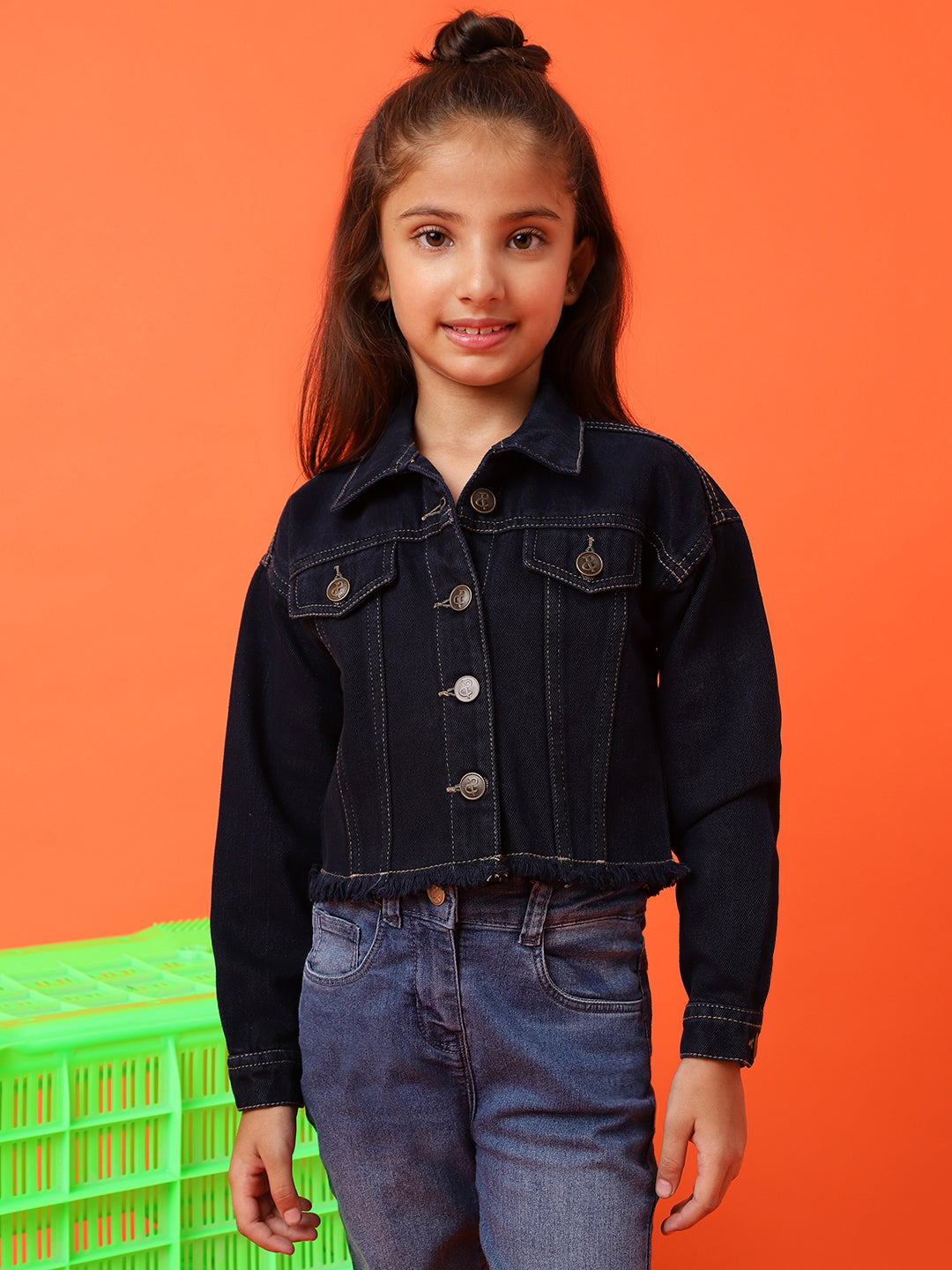 Girls Cotton Blue Jacket