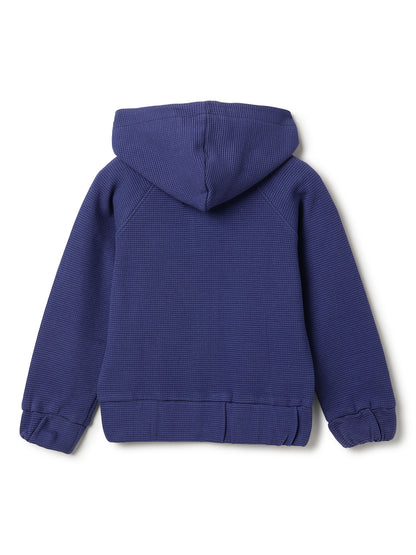 Boys Royal Blue Lycra Solid Sweatshirt