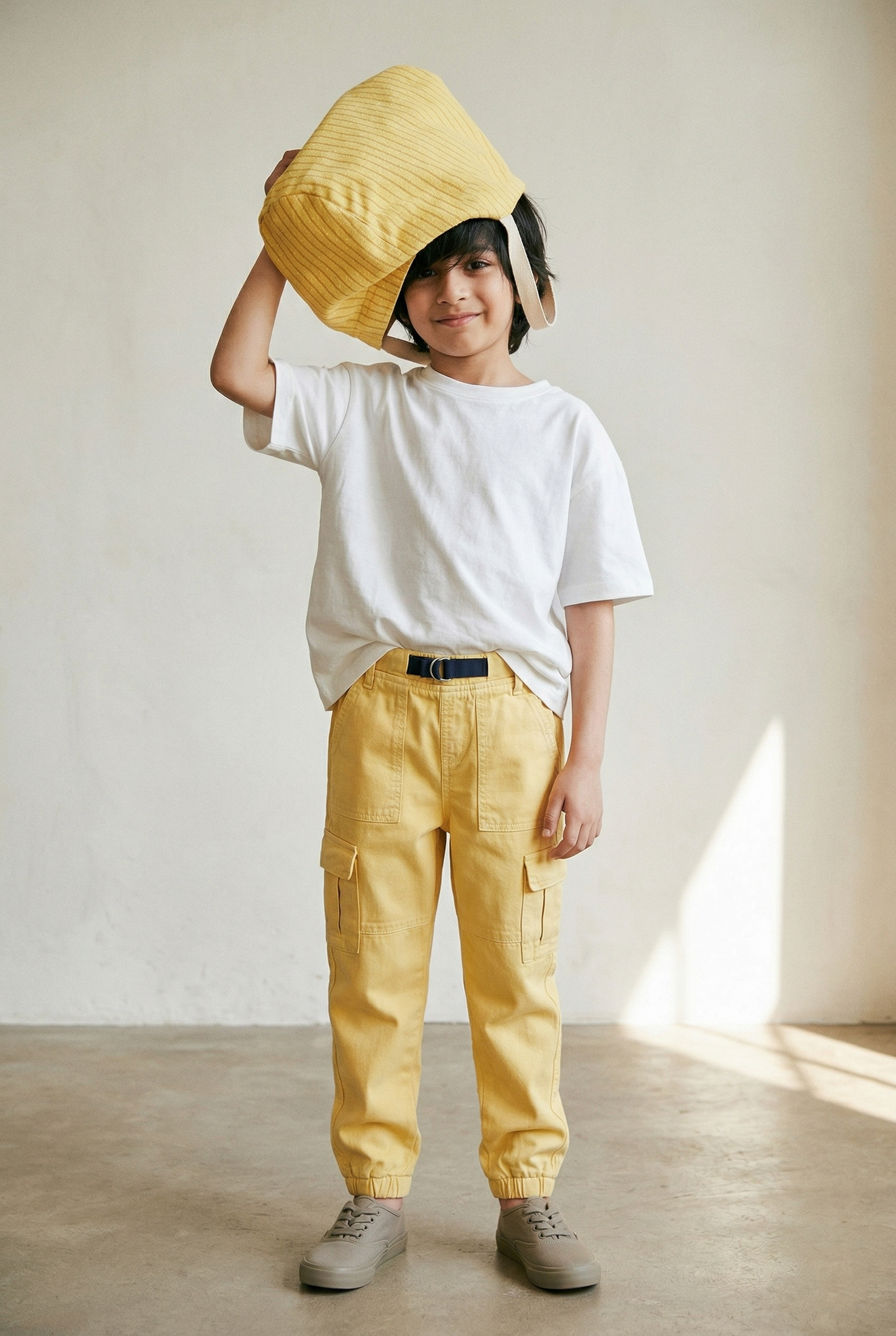 Boys Yellow Front Pockets Joggers