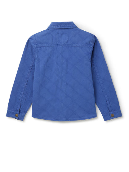 Boy Dark Blue Cotton Embroidery Shacket