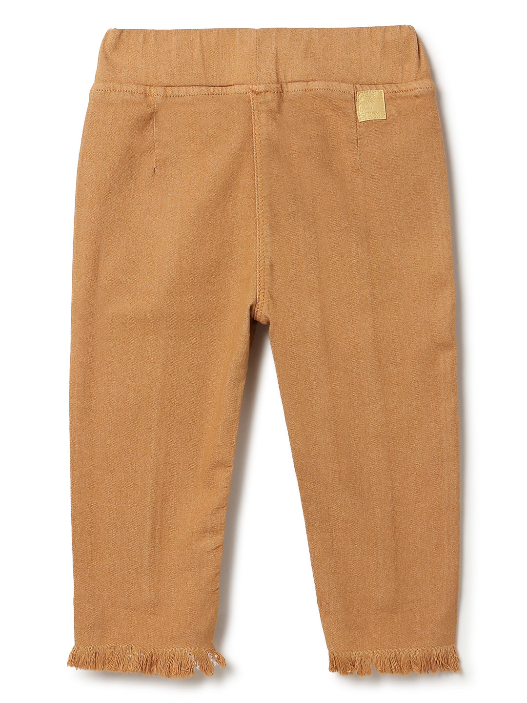 Girls Mustard Slim Fit Lycra Solid Jegging